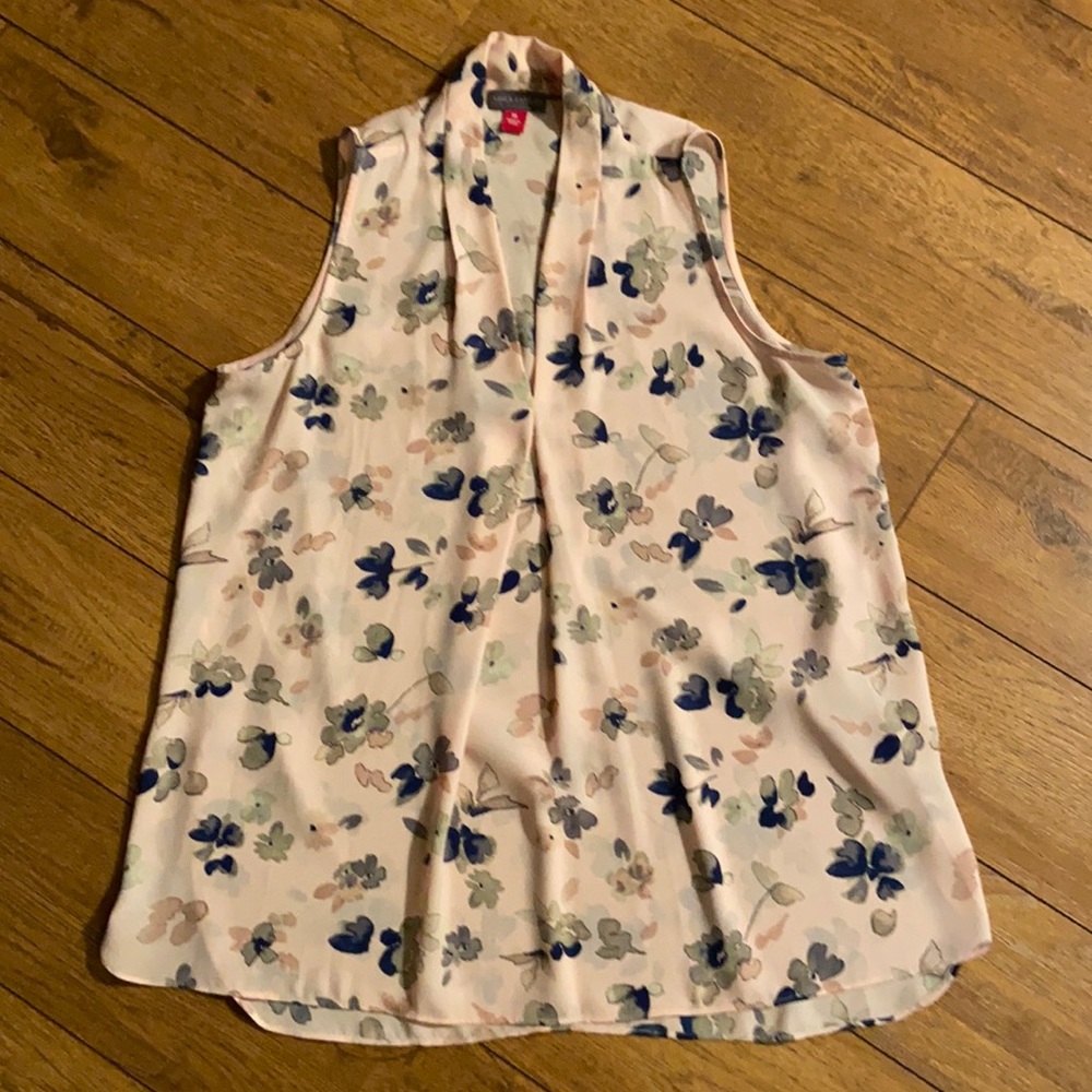 Vince Camuto Pink Floral Sleeveless Blouse Cami